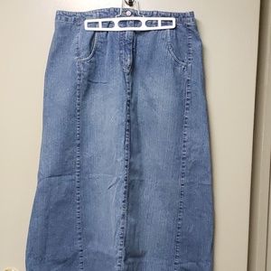 Blue Denim Midi Skirt- Size XL